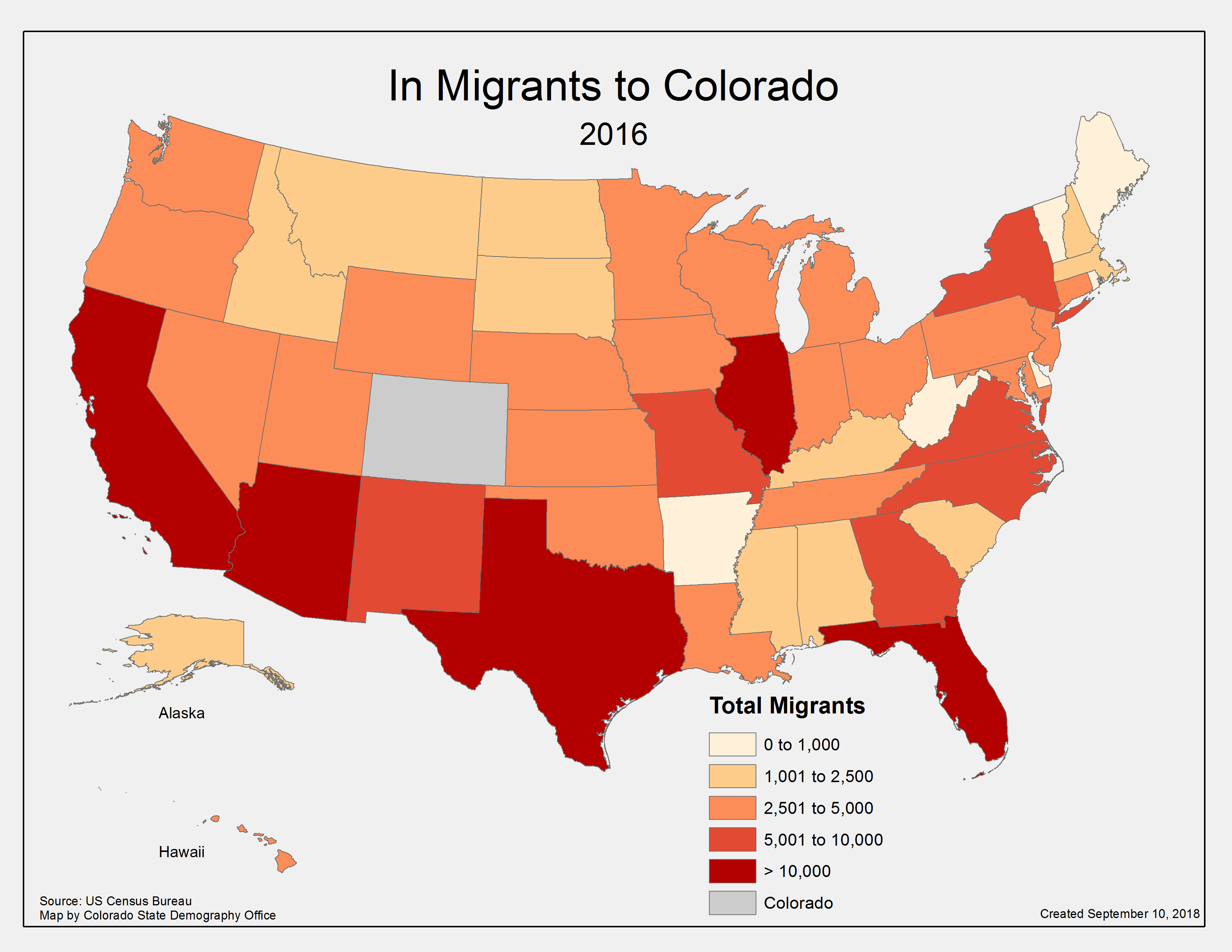 Out-Migration Rate by State 2016